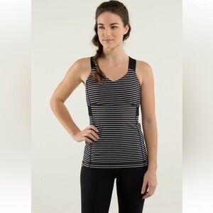 Lululemon Push Ur Limits Tank Parallel Stripe Black White / Black size 6